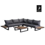 6-persoons Loungeset Canyon Hoekset Incl. Acacia Houten Tafel - Grijs