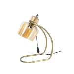 Hoyz - Tafellamp Sledepoot - Vintage Taffellamp - Industrieel - Metaal En Glas - Goud
