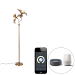 QAZQA Smart vloerlamp goud 2-lichts incl. Wifi G95 - Botanica