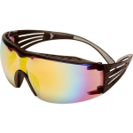 3M™ SecureFit SF416XAS-BLK Veiligheidsbril Incl. anticondens-bescherming, Spiegelend Grijs, - Zwart