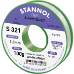 Stannol S321 2,0% 1,0MM SN99,3CU0,7CD 100G Soldeertin, loodvrij Loodvrij, Spoel Sn99.3Cu0.7 100 g 1 mm