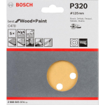 Bosch Best for Wood 2608605074 Excenterschuurpapier Met klittenband, Geperforeerd Korrelgrootte 320 (Ã) 125 mm 5 stuk(s)