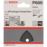 Bosch Best for Stone 2608605199 Delta schuurpapier Met klittenband, Geperforeerd Korrelgrootte 600 Hoekmaat 93 mm 5 stuk(s)