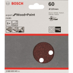 Bosch Expert for Wood 2608605641 Excenterschuurpapier Met klittenband, Geperforeerd Korrelgrootte 60 (Ã) 125 mm 5 stuk(s)