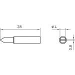 Weller XNT D Soldeerpunt Beitelvorm Grootte soldeerpunt 4 mm Inhoud: 1 stuk(s)