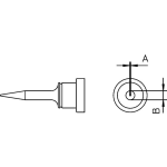 Weller LT-1S Soldeerpunt Ronde vorm, lang Grootte soldeerpunt 0.2 mm Inhoud: 1 stuk(s)