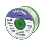 Stannol S321 2,0% 1,0MM SN99CU0,7CD 250G Soldeertin, loodvrij Loodvrij, Spoel Sn99.3Cu0.7 250 g 1 mm