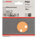 Bosch Best for Wood 2608605068 Excenterschuurpapier Met klittenband, Geperforeerd Korrelgrootte 60 (Ã) 125 mm 5 stuk(s)