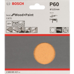 Bosch 2608605427 Schuurpapier voor schuurschijf Met klittenband, Ongeperforeerd Korrelgrootte 60 (Ã) 115 mm 10 stuk(s)