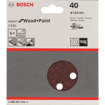 Bosch Expert for Wood 2608605640 Excenterschuurpapier Met klittenband, Geperforeerd Korrelgrootte 40 (Ã) 125 mm 5 stuk(s)