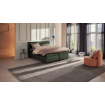 Karlsson Boxspring Autentik Tunn Vlak Met Gestoffeerd Matras - 160 x 210 cm - green - Groen