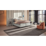 Karlsson Boxspring Autentik Tunn Vlak Met Gestoffeerd Matras - 200 x 200 cm - light grey