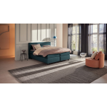 Karlsson Boxspring Autentik Tunn Vlak Met Gestoffeerd Matras - 200 x 210 cm - teal