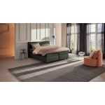 Karlsson Boxspring Autentik Tunn Vlak Met Gestoffeerd Matras - 160 x 220 cm - green - Groen