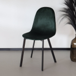 Lizzely Garden & Living Eetkamerstoel Simpy Donker Velvet - Groen