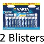 Varta 24 Stuks (2 Blisters A 12 St) Aa Alkaline Batterijen - 1.5 V High Energy