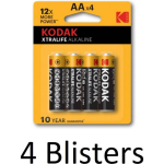 Kodak 16 Stuks (4 Blisters A 4 St) Xtralife Aa Alkaline Batterijen