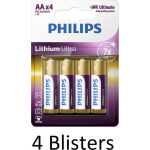 Philips 16 Stuks (4 Blisters A 4 Stuks) Aa Lithium Ultra Batterijen