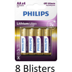 Philips 32 Stuks (8 Blisters A 4 Stuks) Aa Lithium Ultra Batterijen