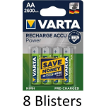 Varta 32 Stuks (8 Blisters A 4 St) Aa Oplaadbare Batterijen 2600 Mah