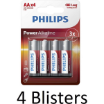 Philips 16 Stuks (4 Blisters A 4 St) Power Alkaline Aa Batterijen
