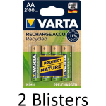 Varta 8 Stuks (2 Blisters A 4 St) Recharge Accu Recycled Aa Oplaadbare Batterijen 2100 Mah