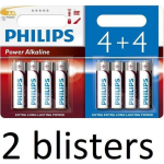 Philips 16 Stuks (2 Blisters A 8 St) Power Alkaline Batterij Lr6p8bp/10