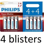 Philips 32 Stuks (4 Blisters A 8 St) Power Alkaline Batterij Lr6p8bp/10