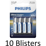 Philips 40 Stuks (10 Blisters A 4 St) Ultra Alkaline Aa Batterijen