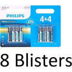 Philips 64 Stuks (8 Blisters A 8 St) Ultra Alkaline Lr03/aaa Batterijen 4+4