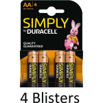 Duracell 16 Stuks (4 Blisters A 4 St) Aa Simply Batterijen