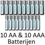 Philips 10 Aa & 10 Aaa (Verpakt Per 10) Industrial Alkaline Batterijen