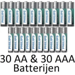 Philips 30 Aa & 30 Aaa (Verpakt Per 10) Industrial Alkaline Batterijen
