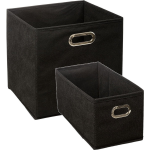 Set Van 2x Stuks Opbergmanden/kastmanden 7 En 29 Liter Van Linnen 31 Cm - Opbergkisten - Zwart