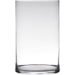 Transparante Home-basics Cylinder Vorm Vaas/vazen Van Glas 25 X 19 Cm - Vazen