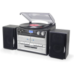 Soundmaster Bluetooth Platenspeler/cd-speler - Fm / Dab+ Radio - Zilver/zwart