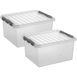 2x Stuks Opberg Box/opbergdoos 36 Liter 50 X 40 X 26 Cm Kunststof - Opbergbox