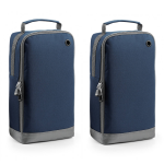 BagBase 2x Stuks Donkere Schoenentas/reistas 8 Liter 35 X 19 X 12 Cm - Reistas (Volwassen) - Blauw