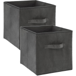 Set Van 2x Stuks Opbergmand/kastmand 29 Liter Donker Polyester 31 X 31 X 31 Cm - Opbergmanden - Grijs