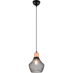 BES LED Led Hanglamp - Hangverlichting - Trion Jenna - E27 Fitting - 1-lichts - Rond - Mat - Aluminium - Zwart