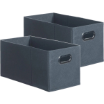 Set Van 2x Stuks Opbergmand/kastmand 7 Literblauw Linnen 31 X 15 X 15 Cm - Opbergmanden - Grijs