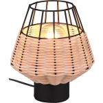 BES LED Led Tafellamp - Tafelverlichting - Trion Bera - E27 Fitting - Rond Aluminium - Bruin