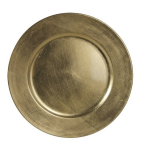 1x Ronde Kaarsenborden/onderborden Goud Glimmend 33 Cm - Kaarsenplateaus