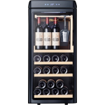 Vinata Wijnklimaatkast Retro Met Glazen Deur - 42 Flessen - Zwart
