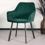 Lizzely Garden & Living Eetkamerstoel Yurgan Velvet (Voorbestelling) - Groen