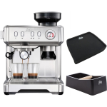 Solis Grind & Infuse Compact 1018, Coffee Knock-box En Tamping Mat - Silver