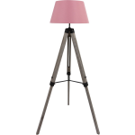 Maxxhome Vloerlamp Lilly - Leeslamp - Driepoot - Hout -145 Cm - E27 - Led - 40w - Rose - Roze