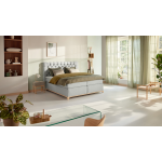 Karlsson Boxspring Unik Elit Vlak Met Gestoffeerd Matras - 160 x 210 cm - light grey