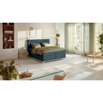 Karlsson Boxspring Unik Elit Vlak Met Gestoffeerd Matras - 160 x 220 cm - teal