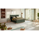 Karlsson Boxspring Unik Elit Vlak Met Gestoffeerd Matras - 140 x 220 cm - green - Groen